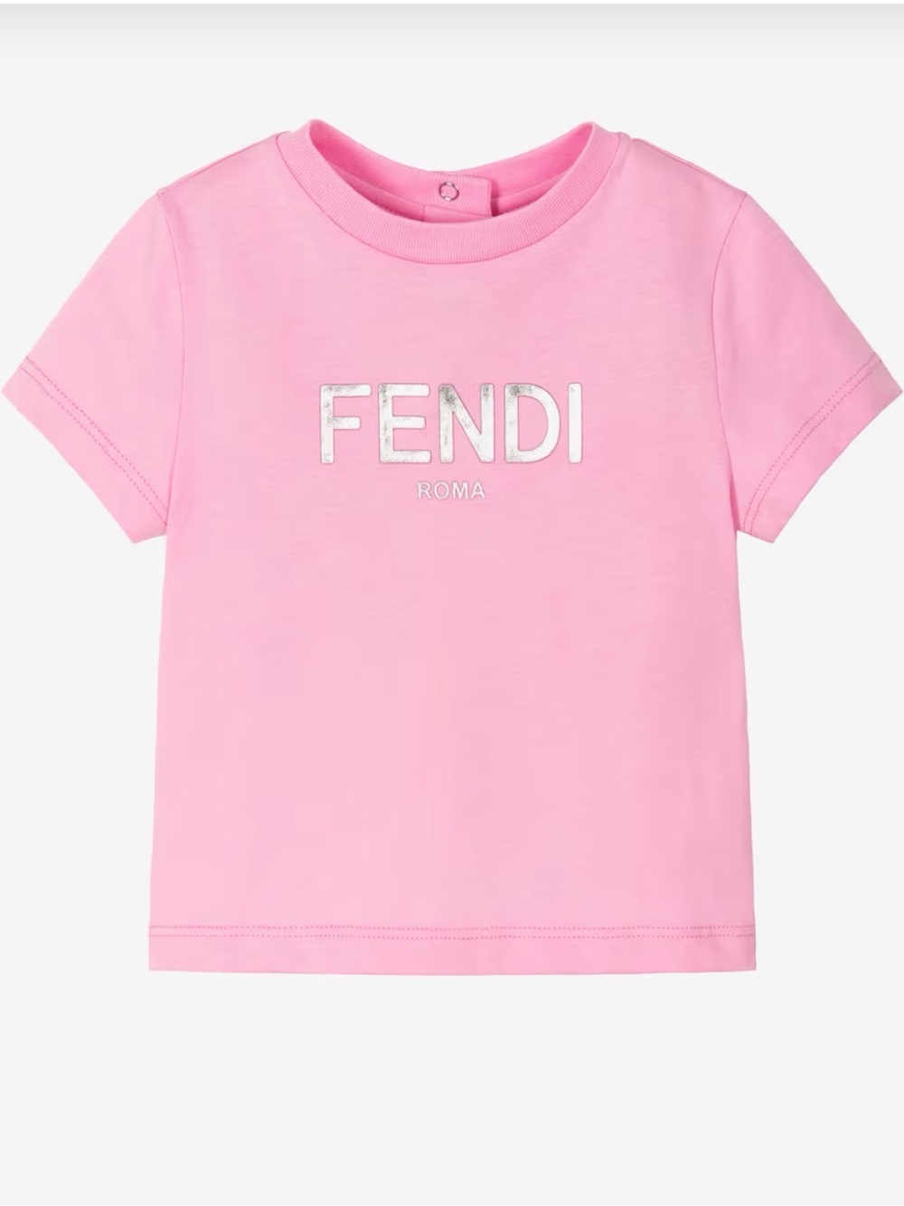Fendi Roma Pink Logo T-shirt in Cotton for Baby Girl Sz 6M